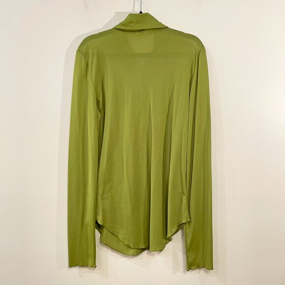 New Aritzia Pose Mesh Shirt Olive Green Small - Picture 3 of 6